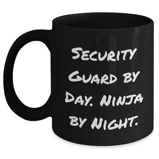 Security Guard Ninja Gifts for Men from Friends - Funny Black Coffee Mug for Graduation - Main