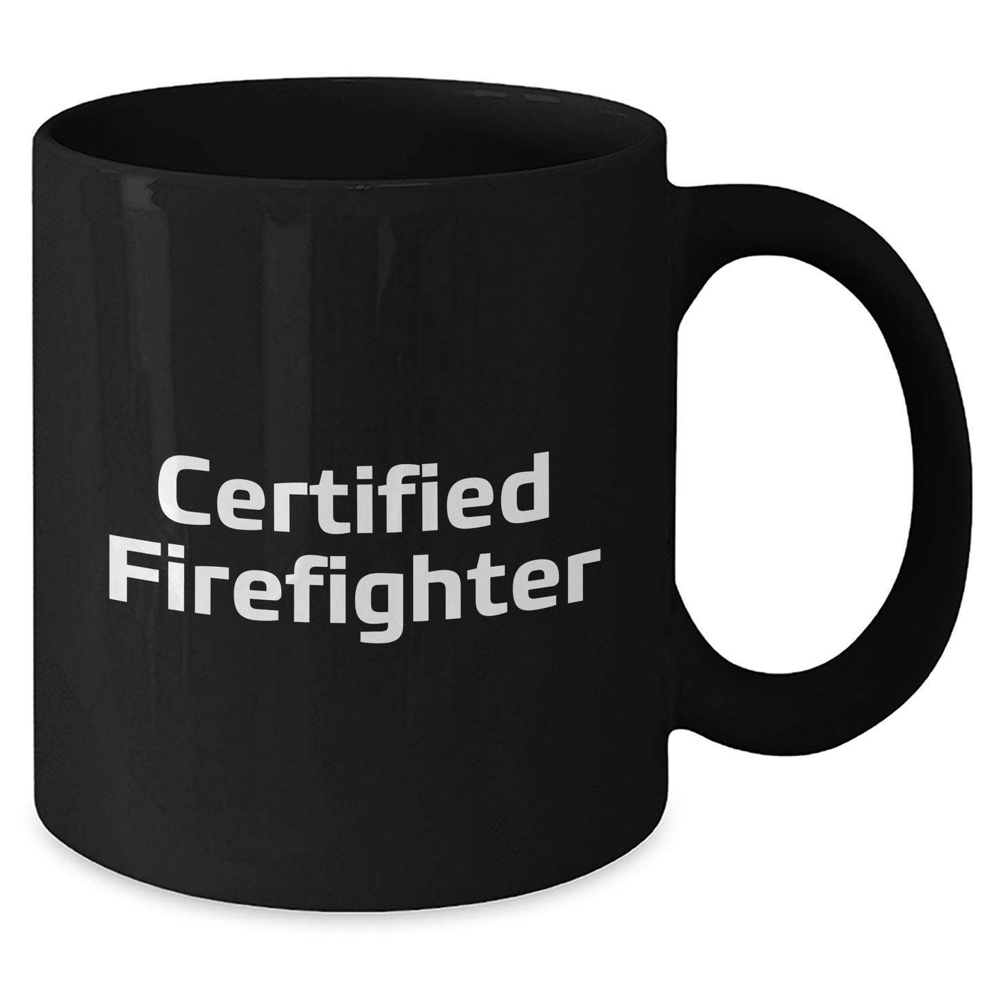 Funny Certified Firefighter Gifts from Men to Friends on Mother's Day - Black Coffee Mug - Additional