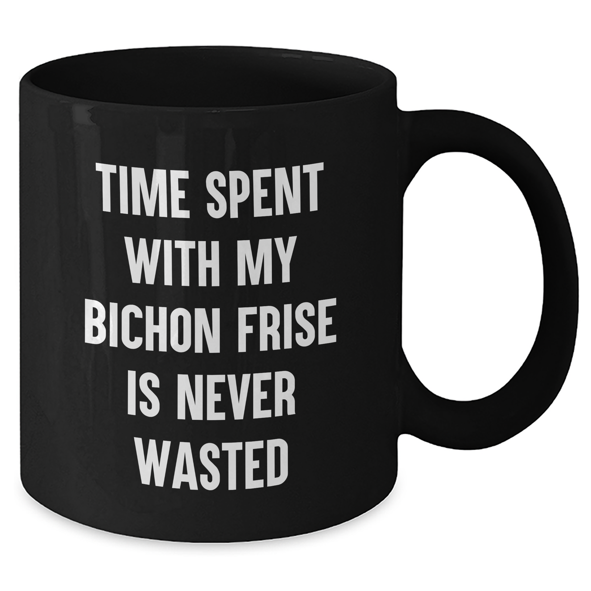 Bichon Frise Dog Lovers Gifts from Family, Funny Quote on Black Coffee Mug for Dad on Father's Day, Unique Present for Him - Additional