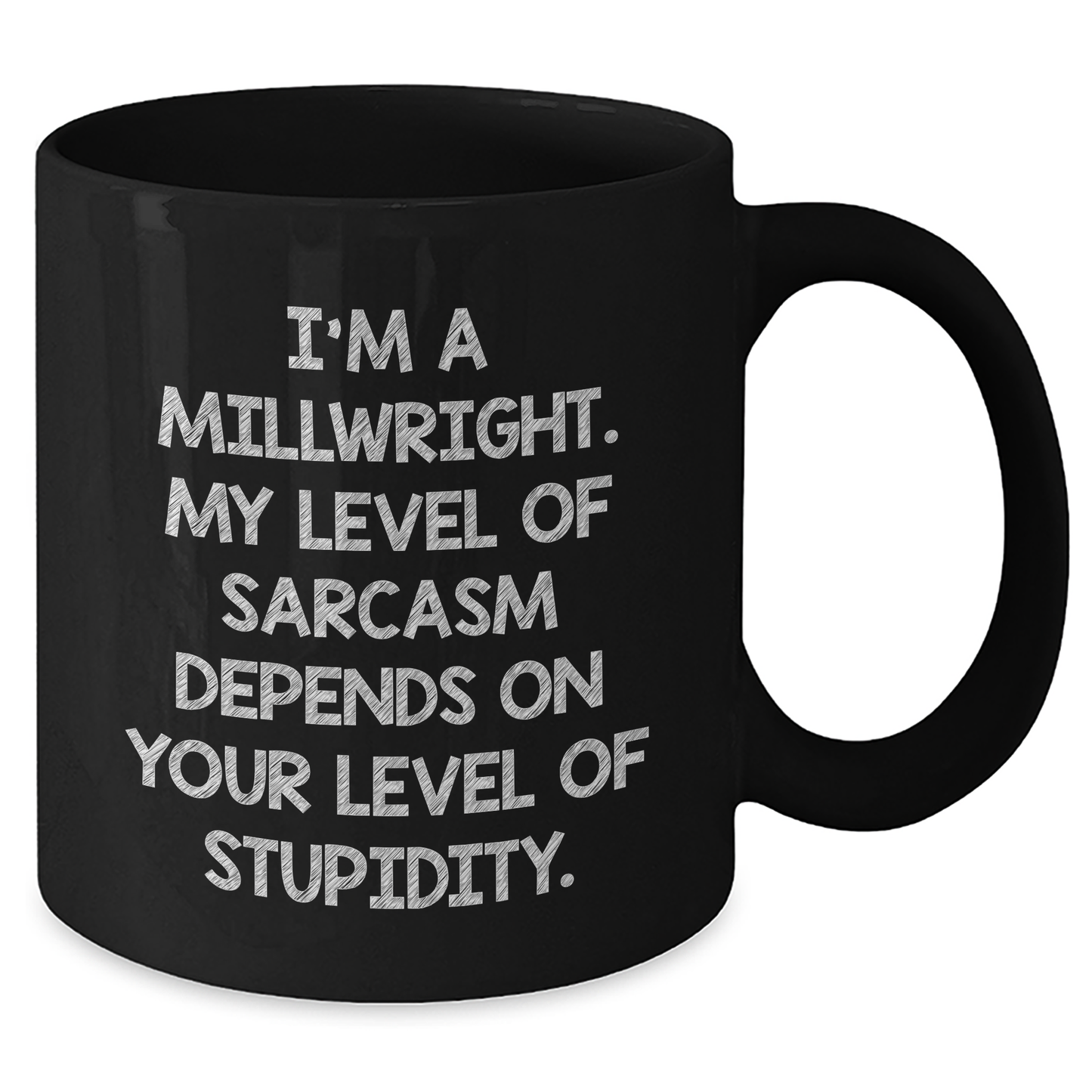 Funny Millwright Gifts, I'm A Millwright. My Level Of Sarcasm Depends On Your Level Of Stupidity. - Black Coffee Mug For Mother's Day - Additional