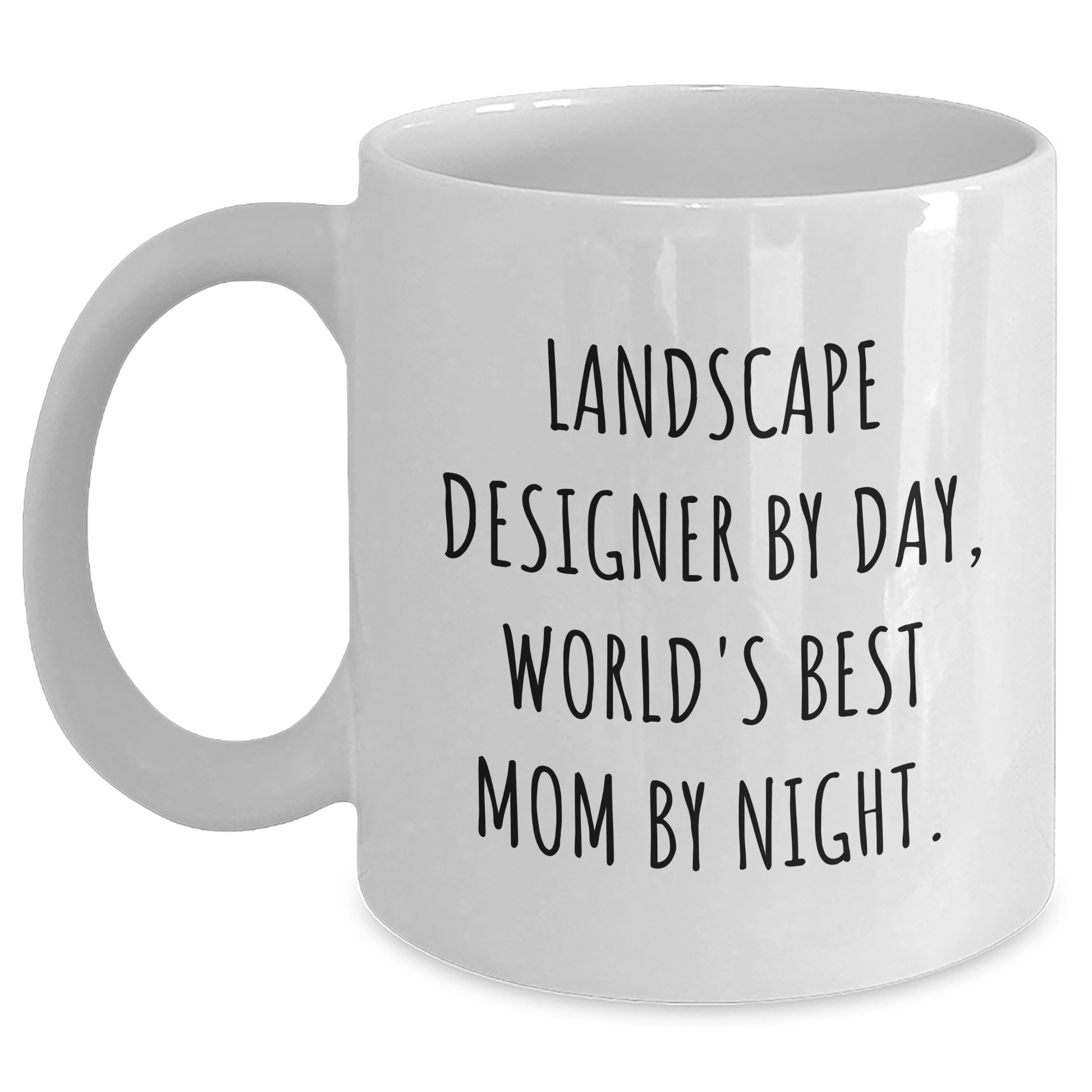 Landscape Designer Gifts from Friends, Funny White Coffee Mug for Dad by Day, World's Best Mom By Night. - Main