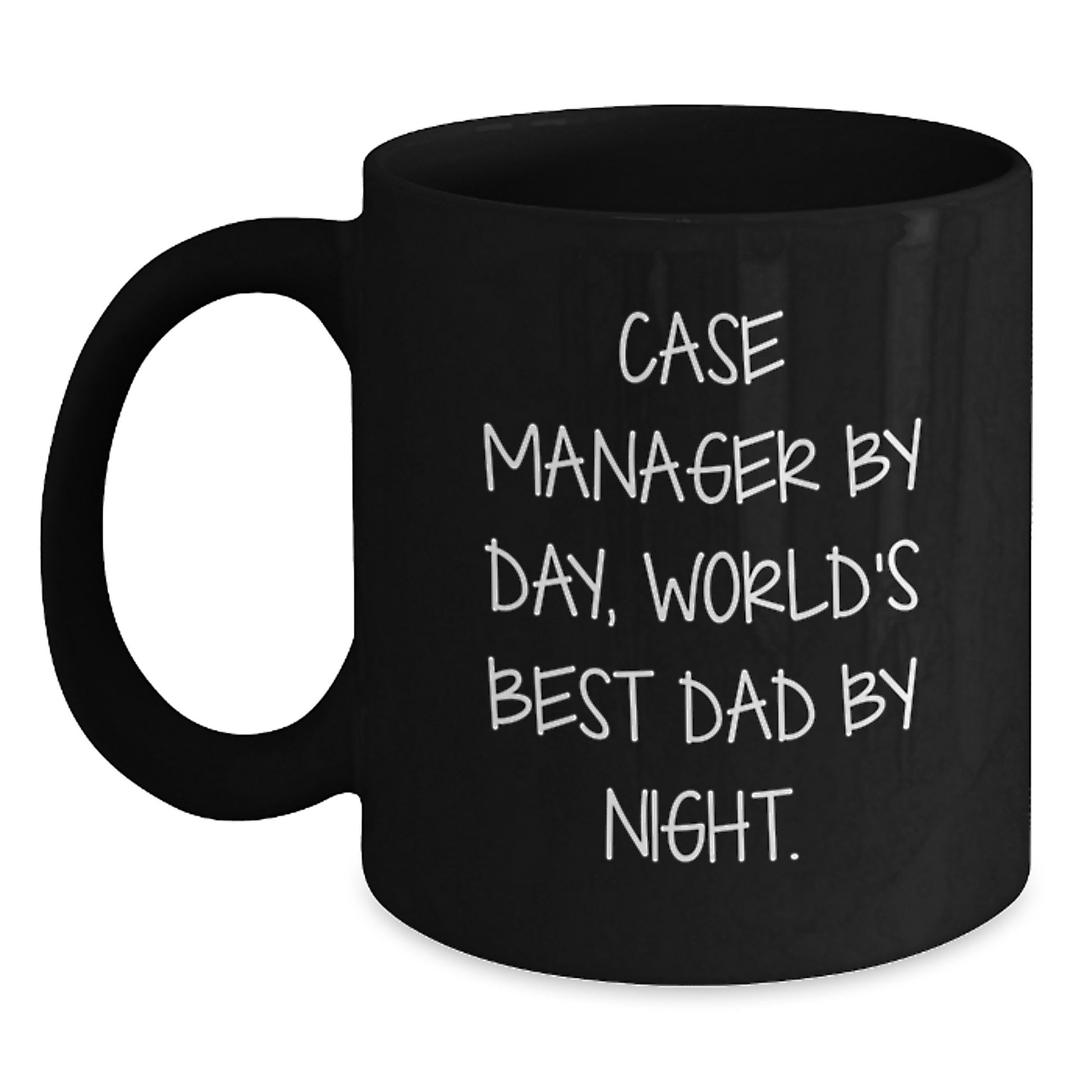 Funny Case Manager Gifts from Men, Unique Black Coffee Mug for Case Managers By Day, World's Best Dad By Night Graduation Unique Gifts - Main
