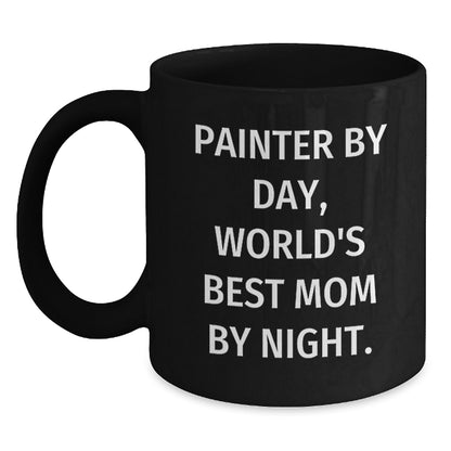 Painter Gifts, Funny Coffee Mugs for Birthday, Gifts from Mom to Painter, Painter By Day, World's Best Mom By Night. - Main
