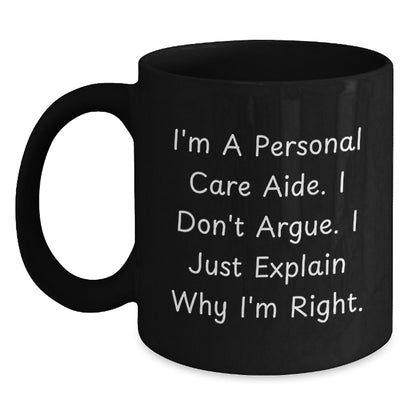Funny Personal Care Aide Gifts from Friends Christmas Unique Black Coffee Mugs for Personal Care Aide Humor - Main