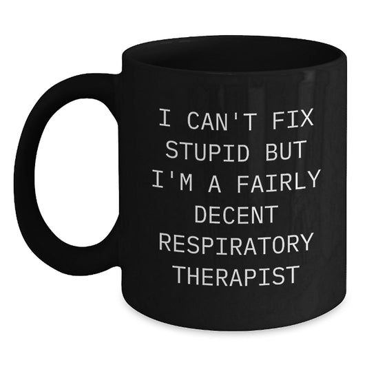 Funny Respiratory Therapist Gifts for Men, Unique Black Coffee Mugs with Inspirational Quote, Gifts from Friends to Coworkers, Perfect for Christmas Unique Gifts - Main