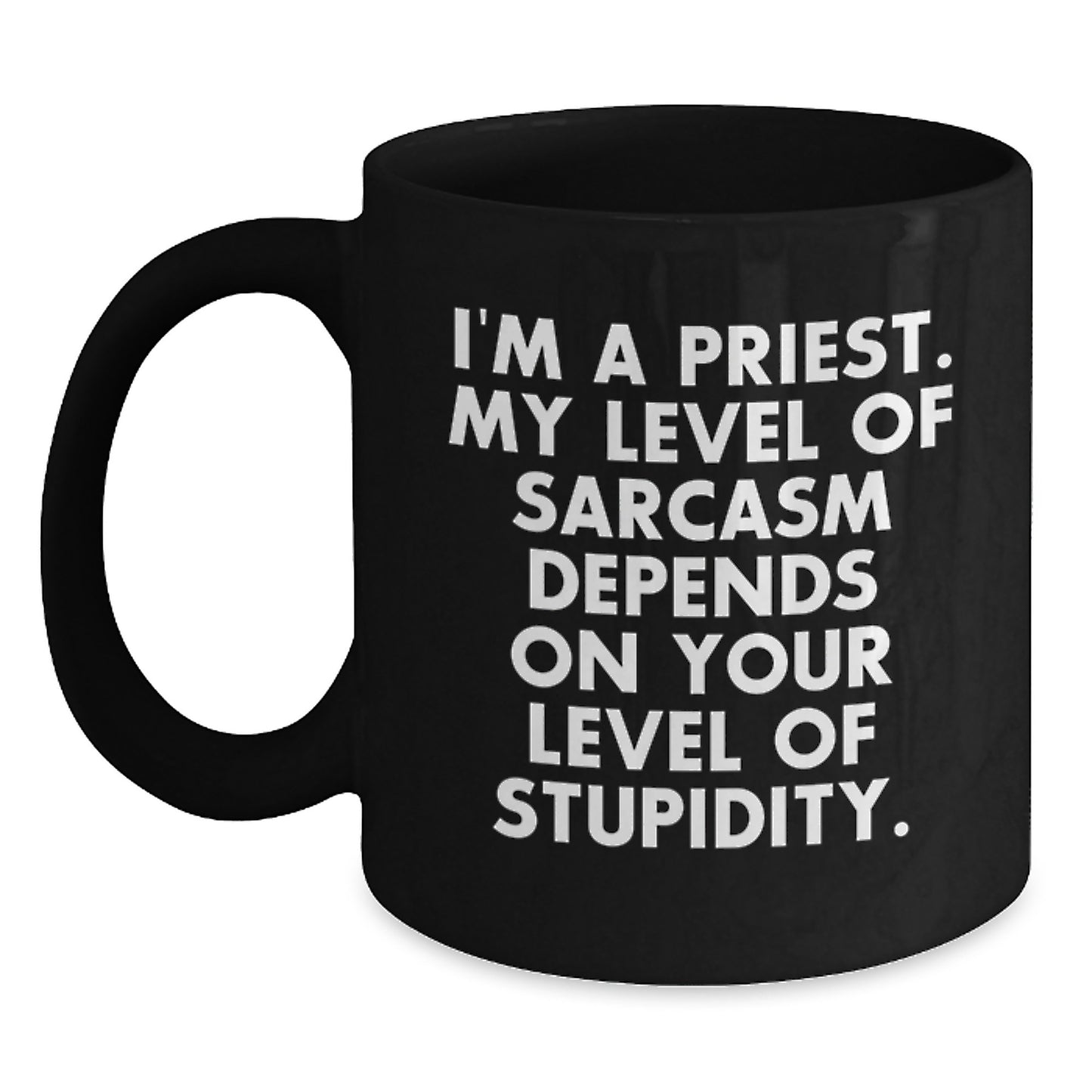 Funny Priest Gifts for Men, Priest Black Coffee Mug, I'm A Priest, Humorous Christmas Unique Gifts from Friends to Priest - Main