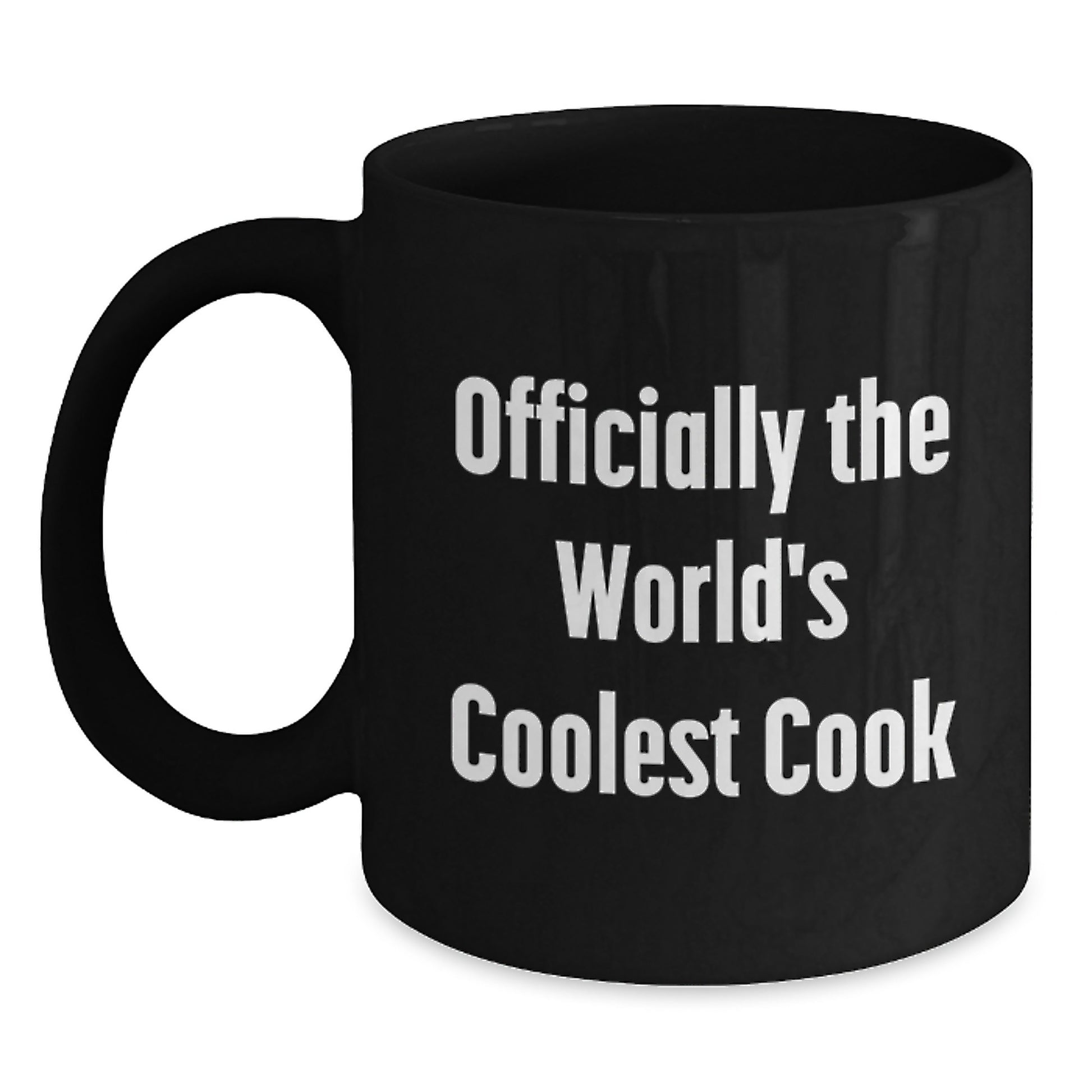Funny Inspirational Gifts for Cooks, Black Coffee Mug for World's Coolest Cook, Christmas Unique Presents from Men to Cook Friends - Main