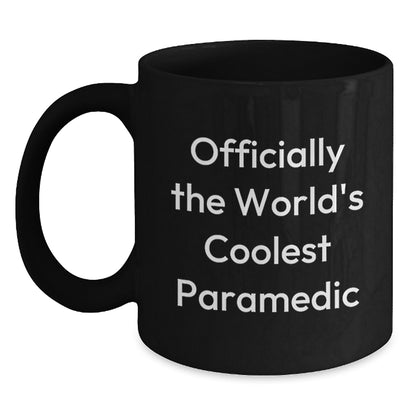 Funny Rescue Worker Gifts for Men from Family, 'Officially The World's Coolest Rescue Worker' Black Coffee Mug for Christmas - Main