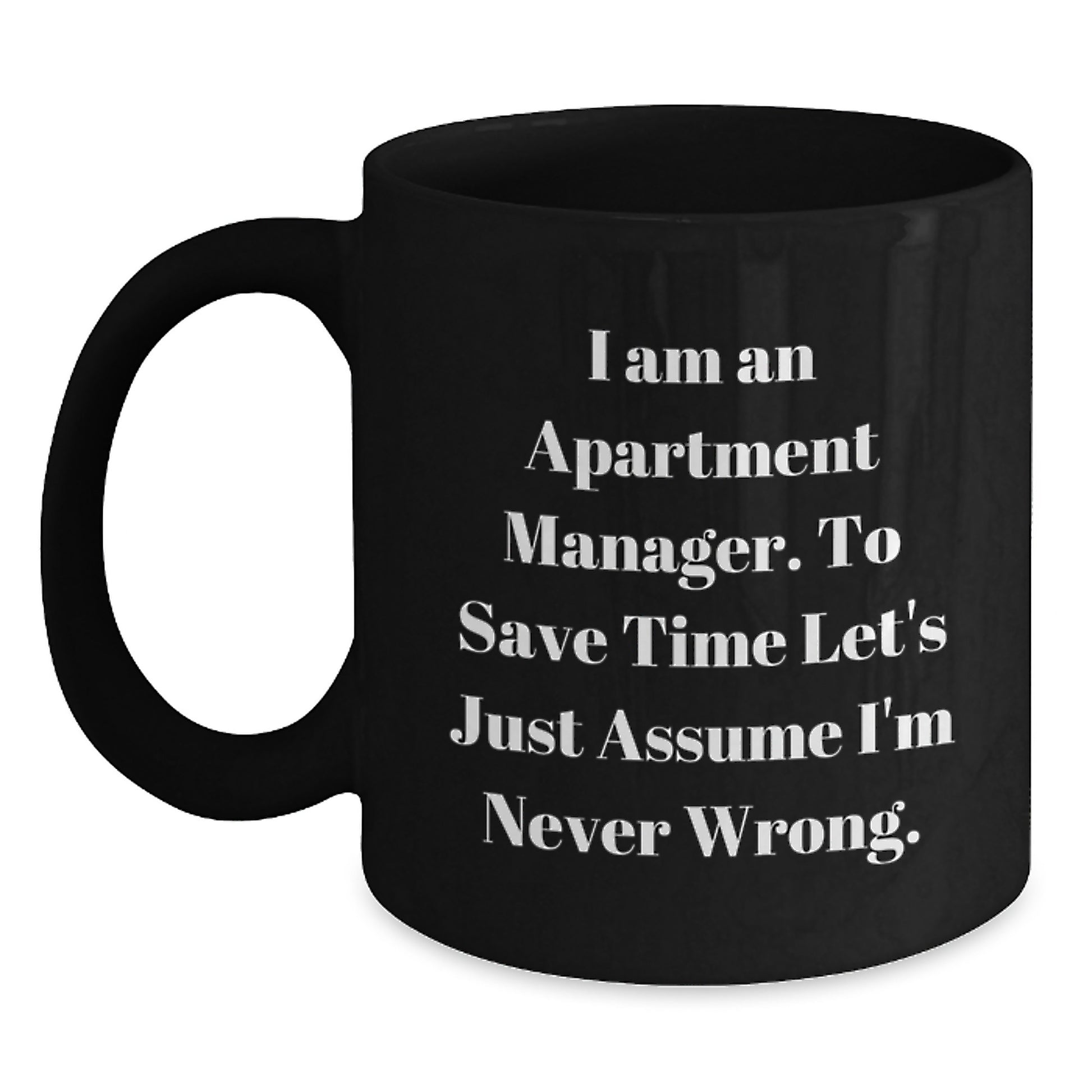 Funny Gifts from Friends for Apartment Manager - Black Coffee Mug with Christmas Unique Gifts - Main