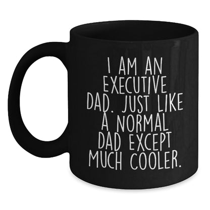 Executive Black Coffee Mug Funny Dad Gift for Him from Family Friends Coworkers - Main