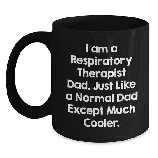 Unique Gifts from Friends for Respiratory Therapist Dad Christmas Fun Black Coffee Mugs - Main