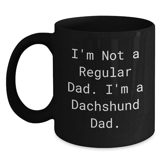 Funny Dachshund Dog Mugs Gifts from Men to Dachshund Dad, Black Coffee Mug, Perfect for Christmas Unique Presents - Main