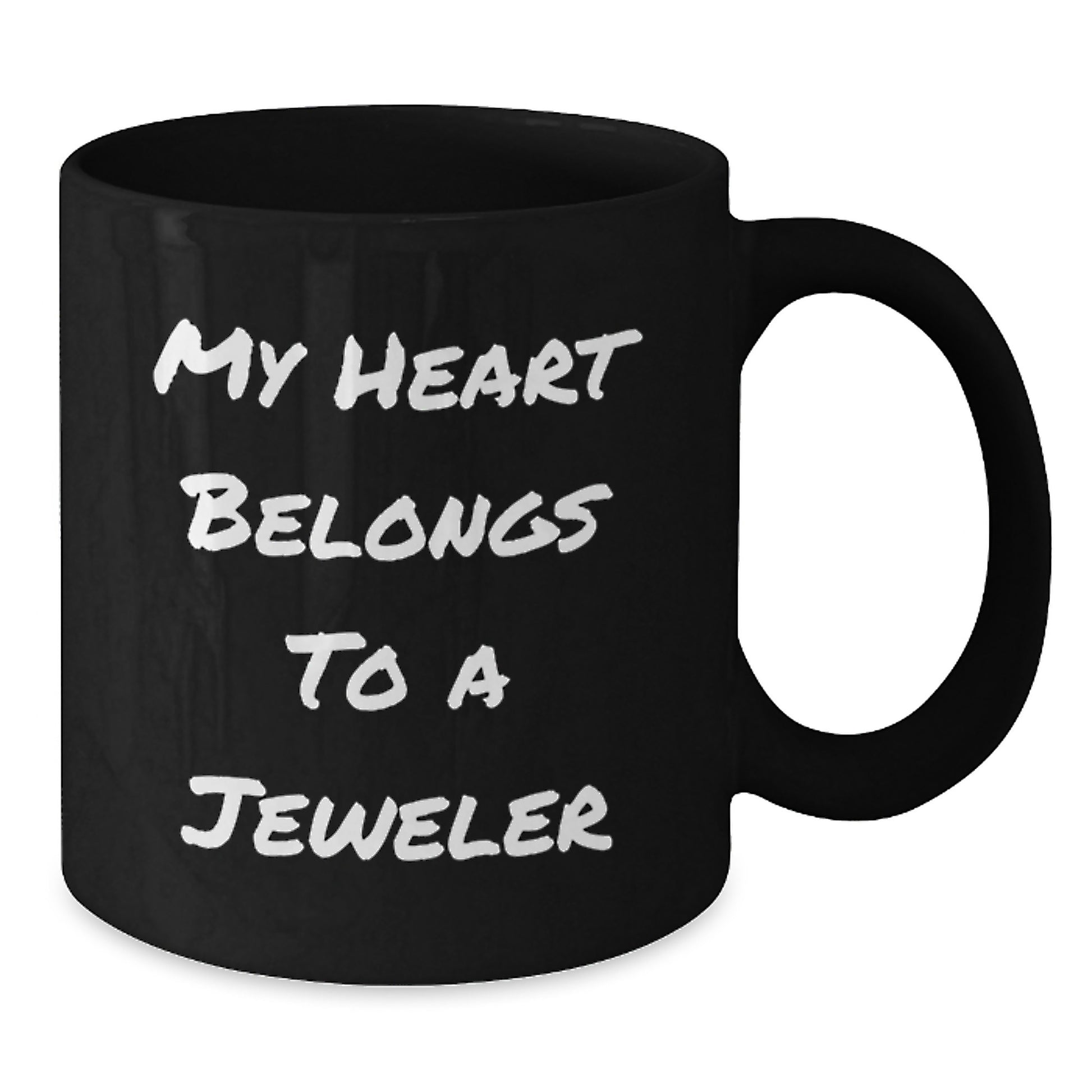 Funny Jeweler Gifts from Men to Women Christmas Unique Mugs with My Heart Belongs To A Jeweler Quote - Additional
