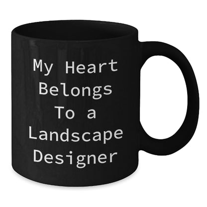 Funny Landscape Designer Gifts from Friends for Men, Women, Coworkers, Family - 'My Heart Belongs To A Landscape Designer' Christmas Unique Mugs - Additional