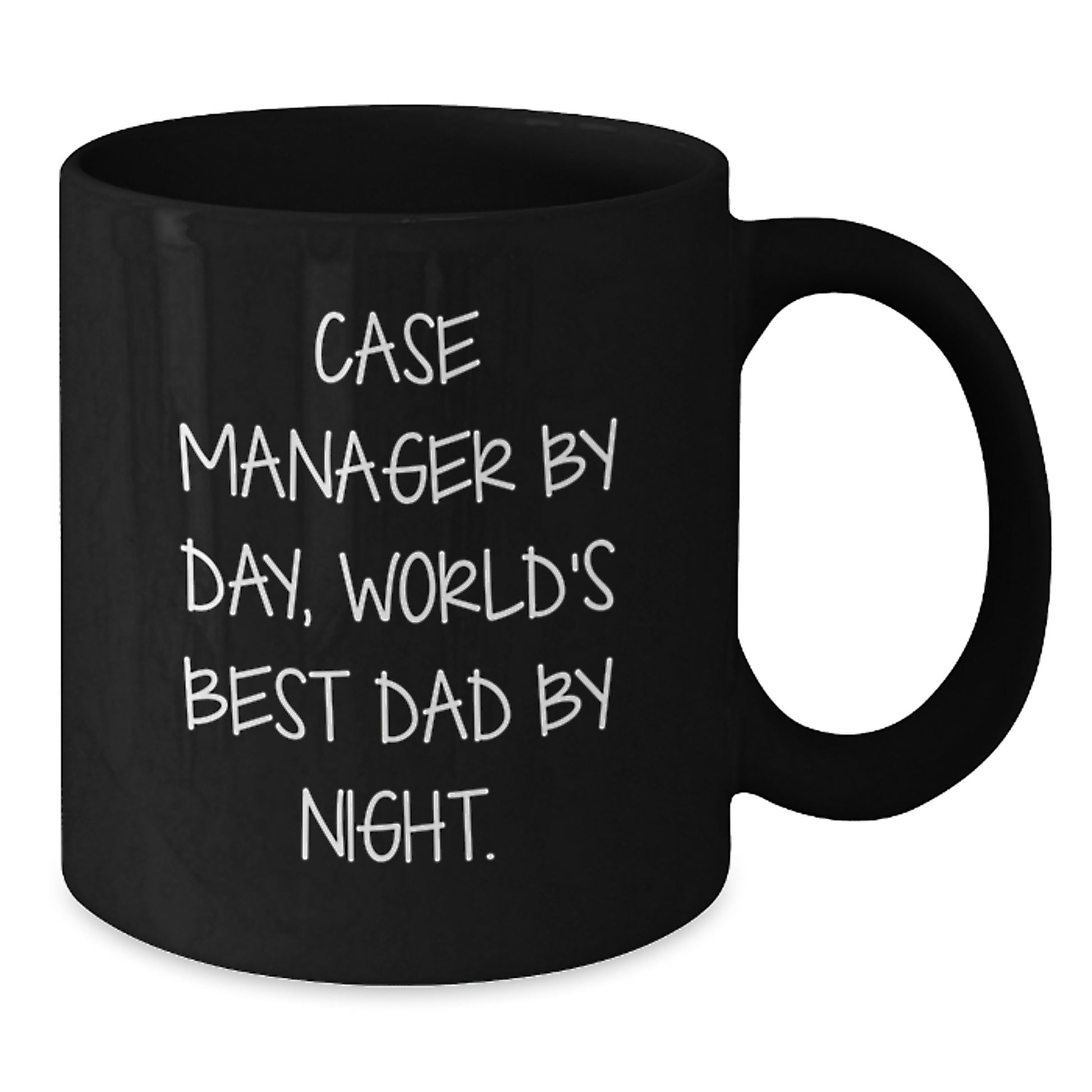 Funny Case Manager Gifts from Men, Unique Black Coffee Mug for Case Managers By Day, World's Best Dad By Night Graduation Unique Gifts - Additional