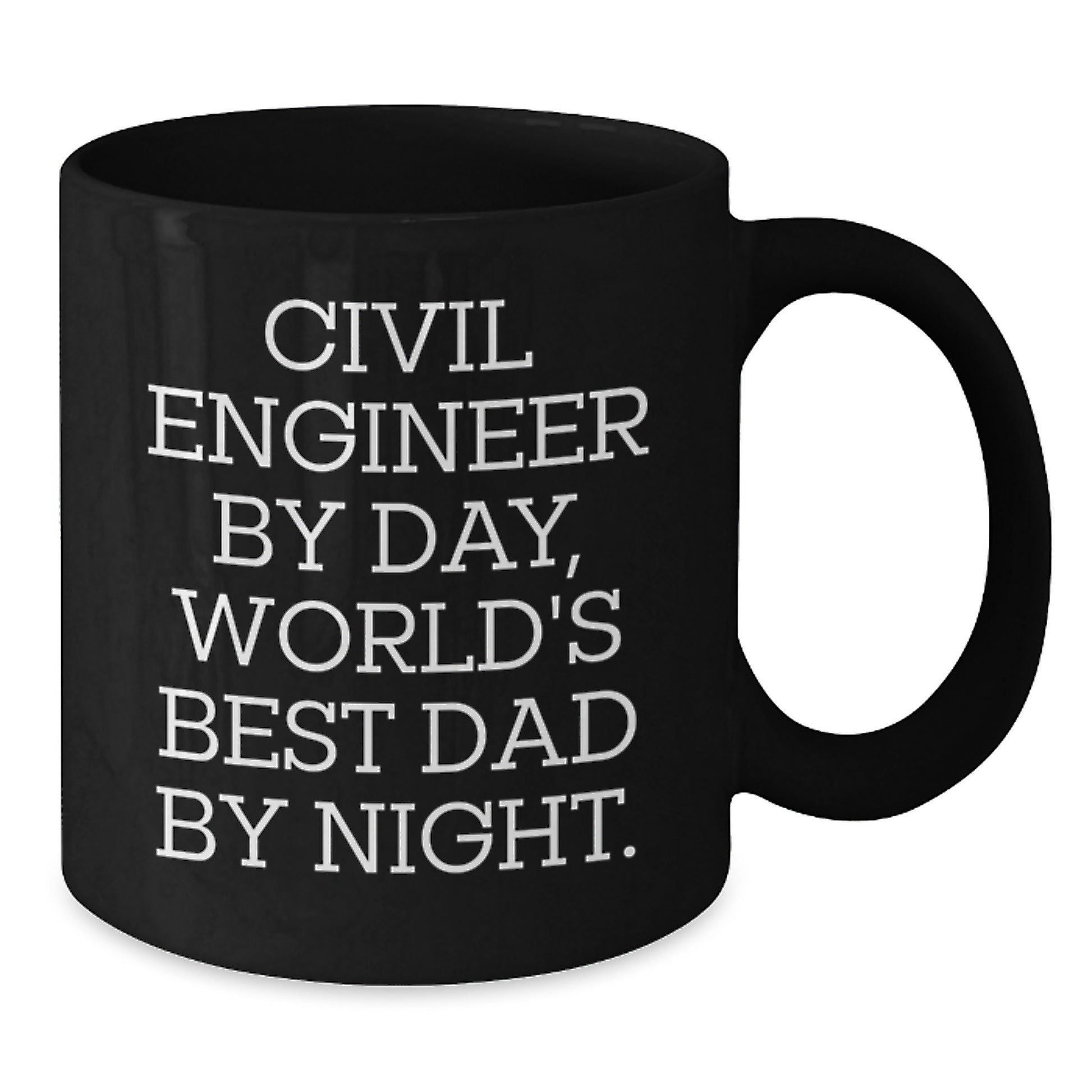 Civil Engineer Gifts from Mom, Unique Graduation Mugs for Dad, Funny World's Best Dad Quote, Black Coffee Mug - Additional