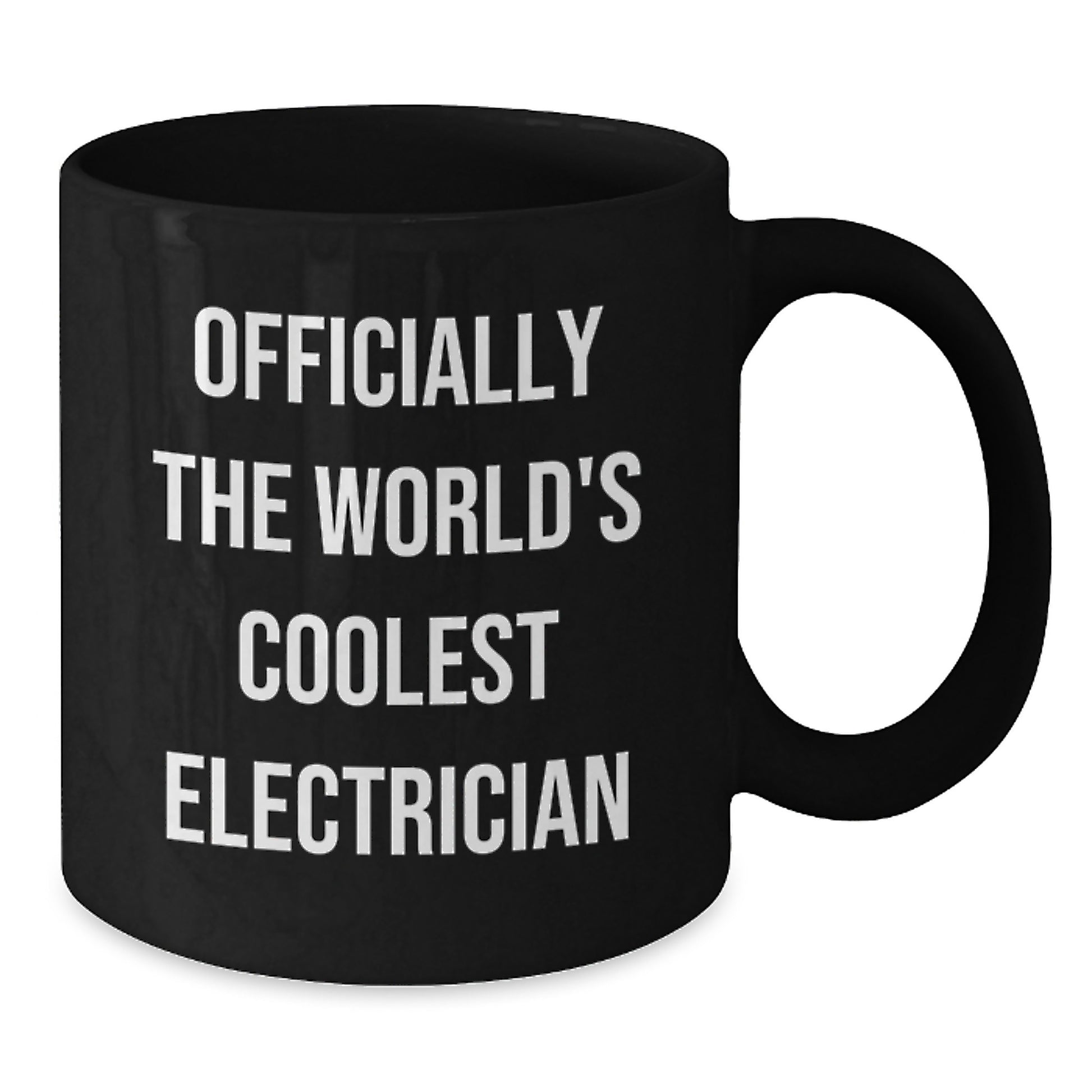 Funny Electrician Gifts for Men, Officially The World's Coolest Electrician Black Coffee Mug, Christmas Unique Presents from Friends to Electrician, 11oz/15oz Ceramic Mug - Additional