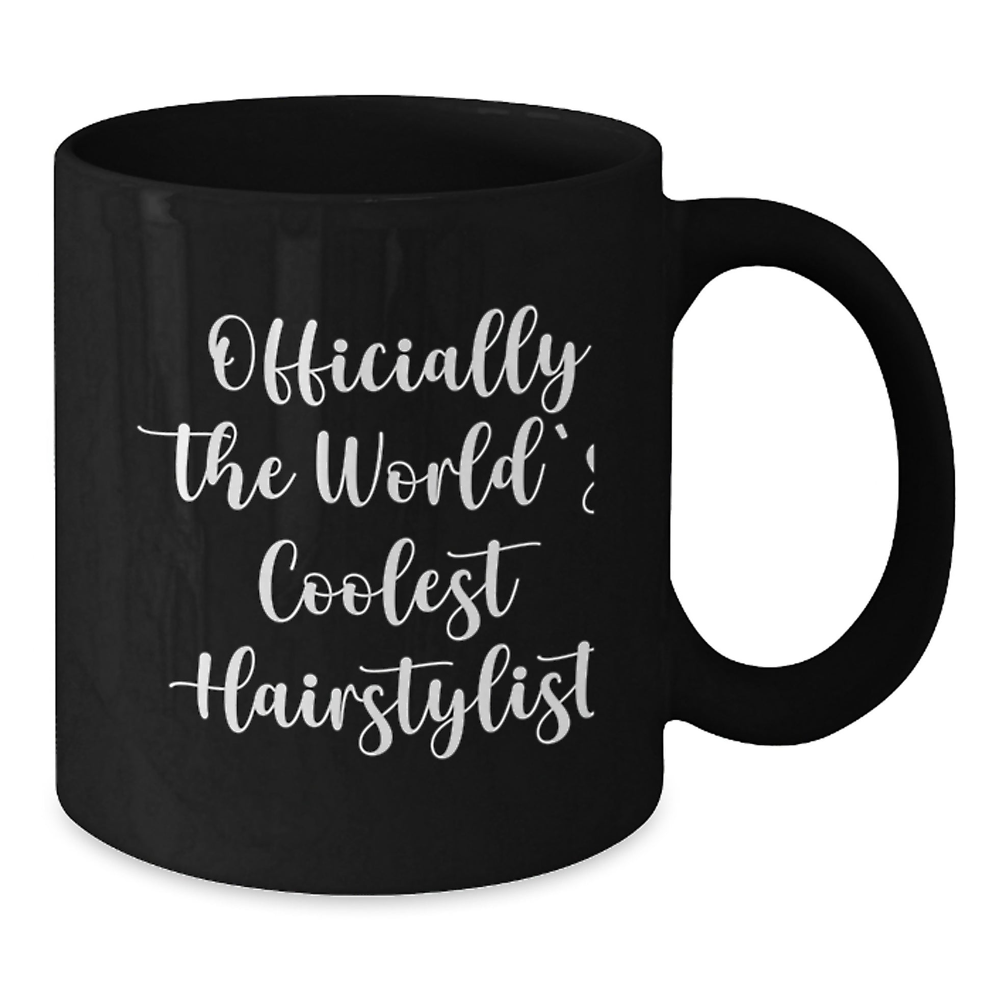 Funny Hairstylist Gifts from Friends, Cute Black Coffee Mug for Hairstylist, Officially the World's Coolest Hairstylist, Graduation Unique Gifts - Additional