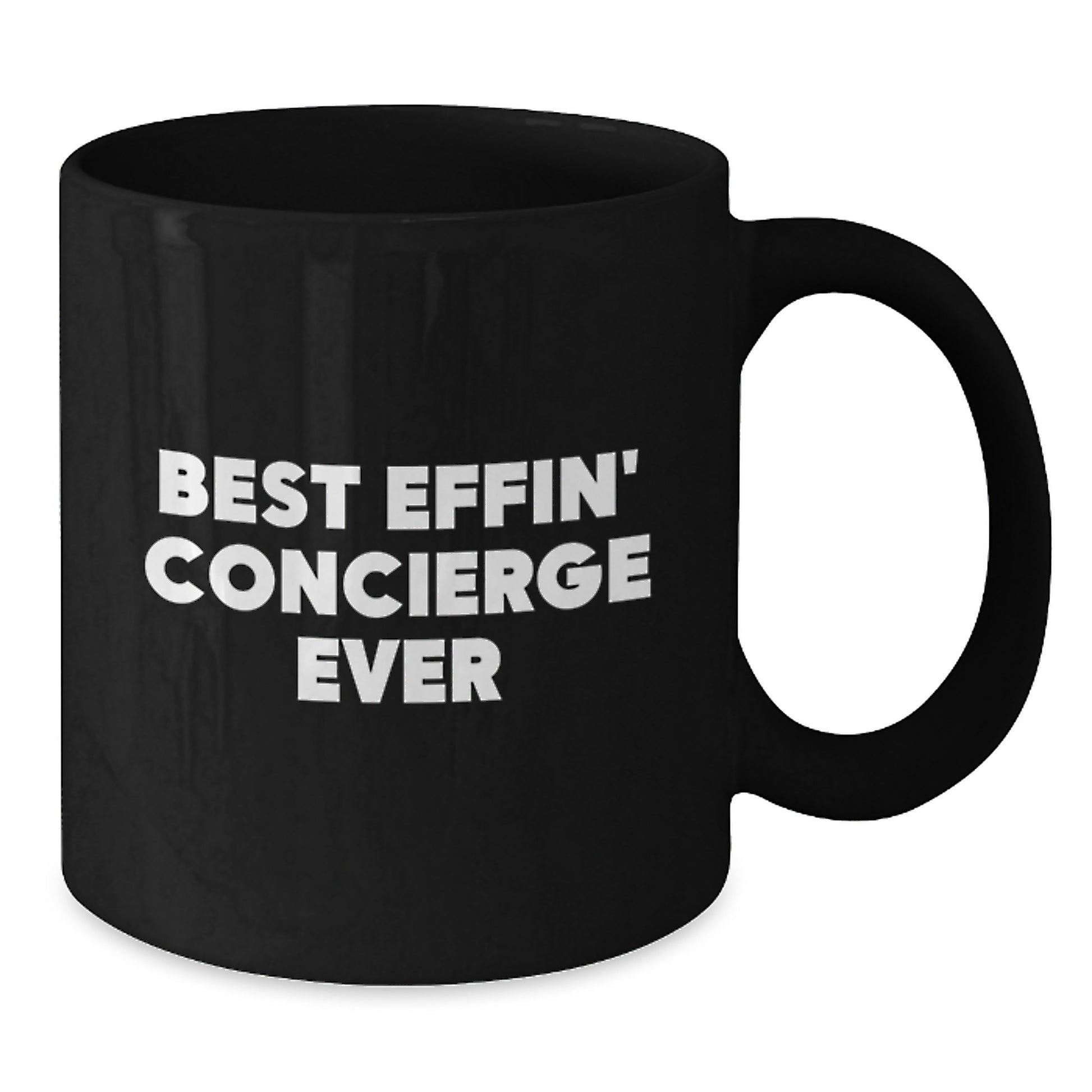 Funny Concierge Gifts for Best Effin' Concierge Ever Black Coffee Mugs Gifts from Men to Family and Friends Christmas Unique Presents - Additional
