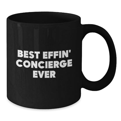 Funny Concierge Gifts for Best Effin' Concierge Ever Black Coffee Mugs Gifts from Men to Family and Friends Christmas Unique Presents - Additional