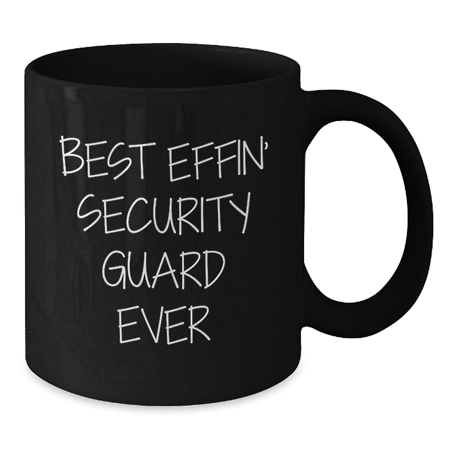 Funny Security Guard Gifts for Him, Best Effin' Security Guard Ever Black Coffee Mug, 11oz or 15oz Ceramic Mug for Christmas Unique Gifts from Friends or Family - Additional