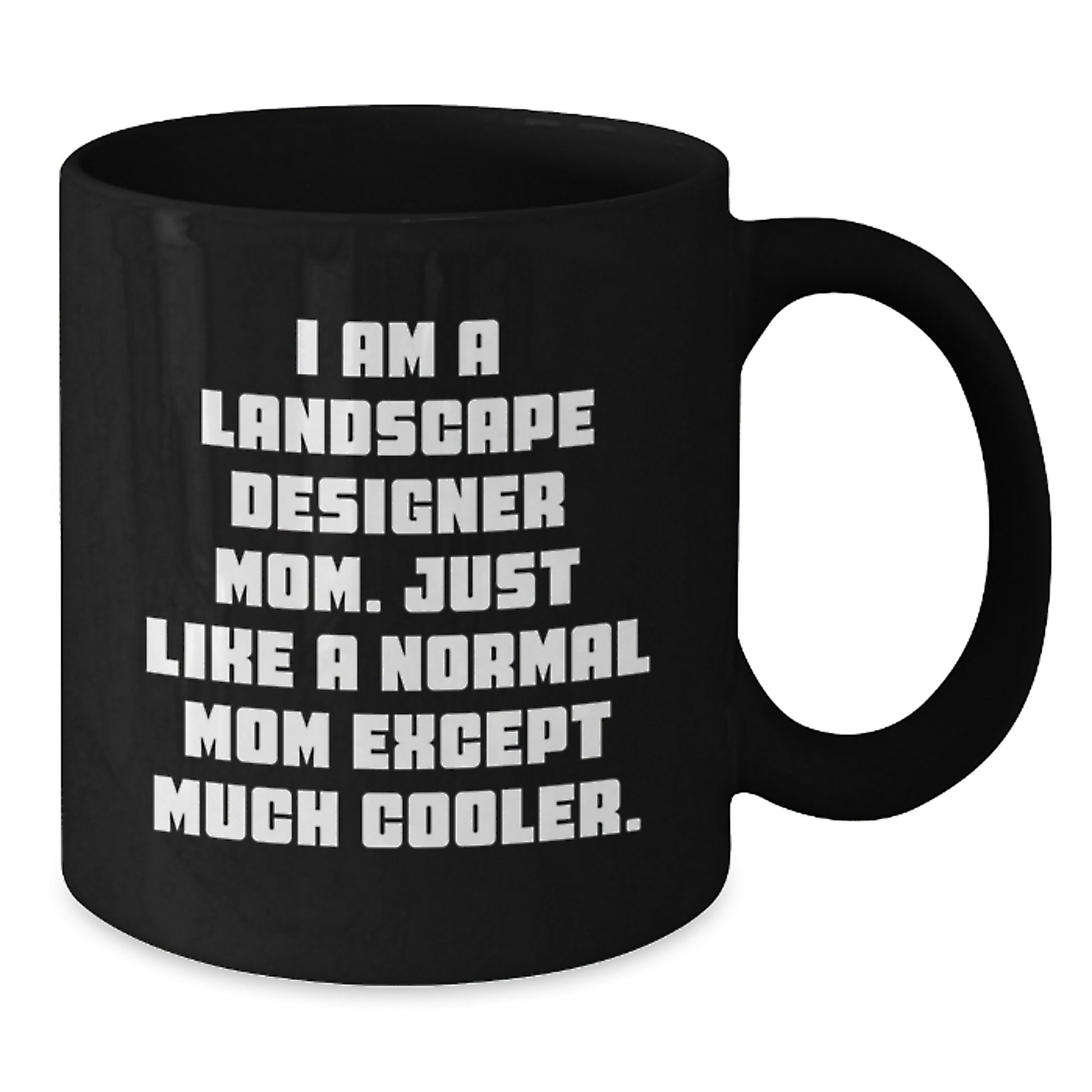 Landscape Designer Mom Gifts from Friends for Birthday Unique Gifts, I Am A Landscape Designer Mom. Just Like A Normal Mom Except Much Cooler. Black Coffee Mug - Additional