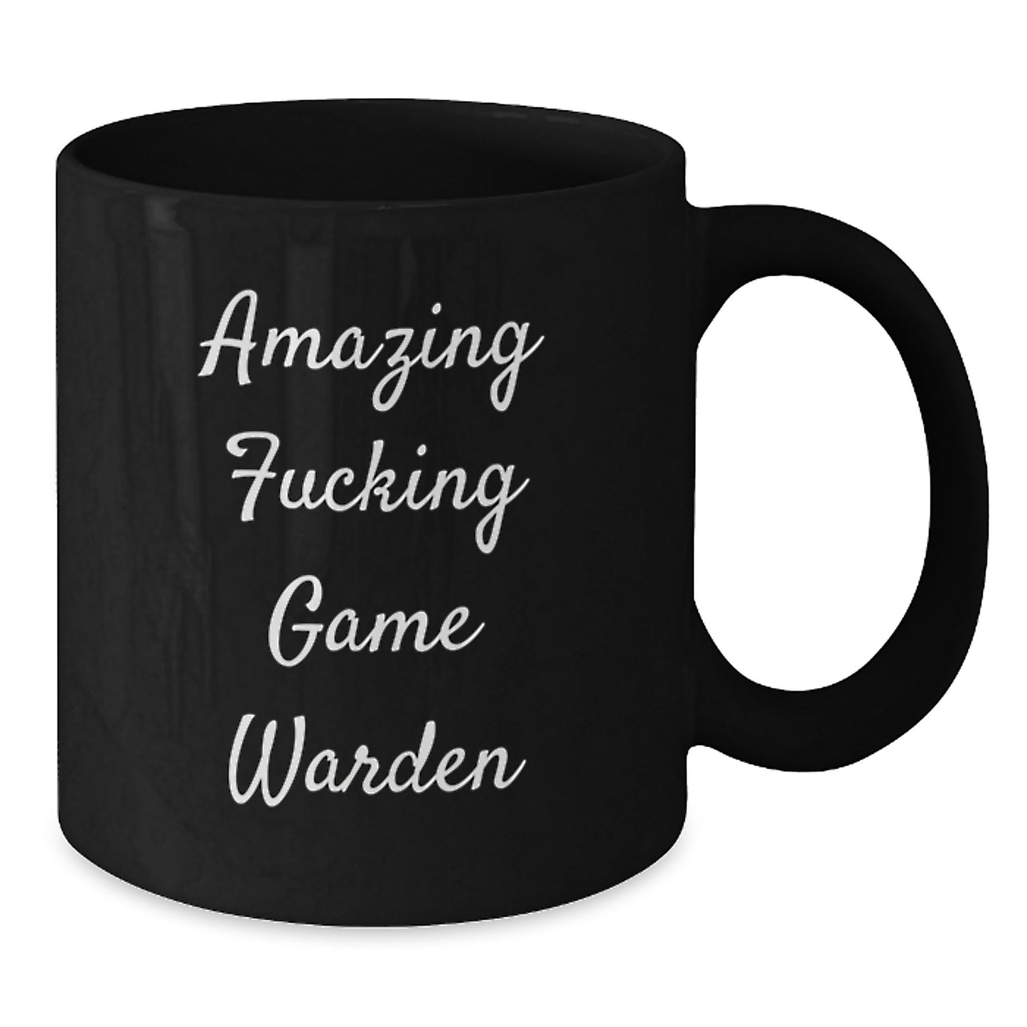 Funny Game Warden Gifts, 'Amazing F--king Game Warden' Quote, Black Coffee Mug, Birthday Unique Gifts from Family to Game Warden - Additional