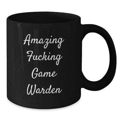Funny Game Warden Gifts, 'Amazing F--king Game Warden' Quote, Black Coffee Mug, Birthday Unique Gifts from Family to Game Warden - Additional