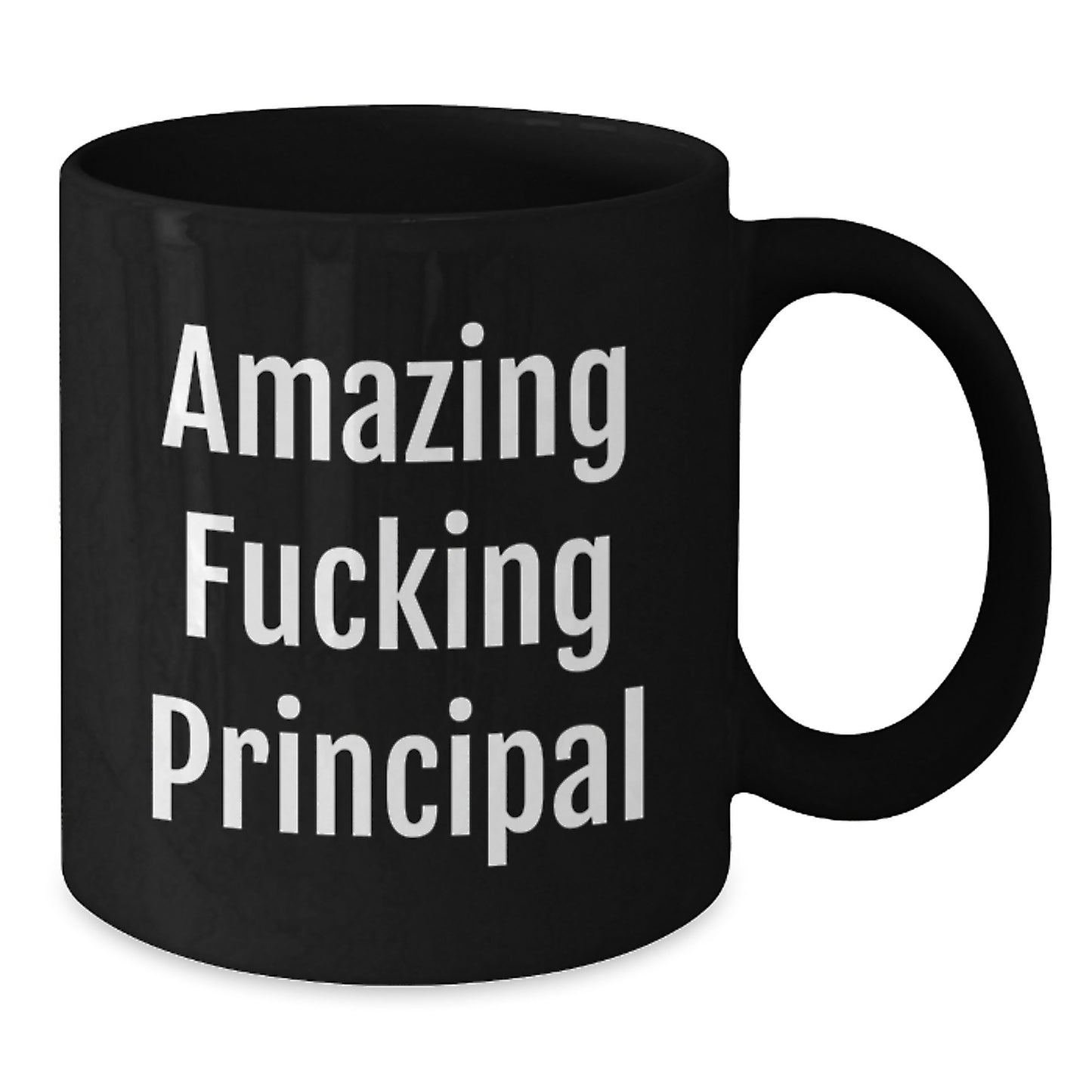 Funny Principal Gifts, Black Coffee Mug, 'Amazing F--king Principal' Quote, Perfect for Principal Enthusiasts, Christmas Unique Gifts from Friends to Principal, Principal Coffee Lover Mug - Additional