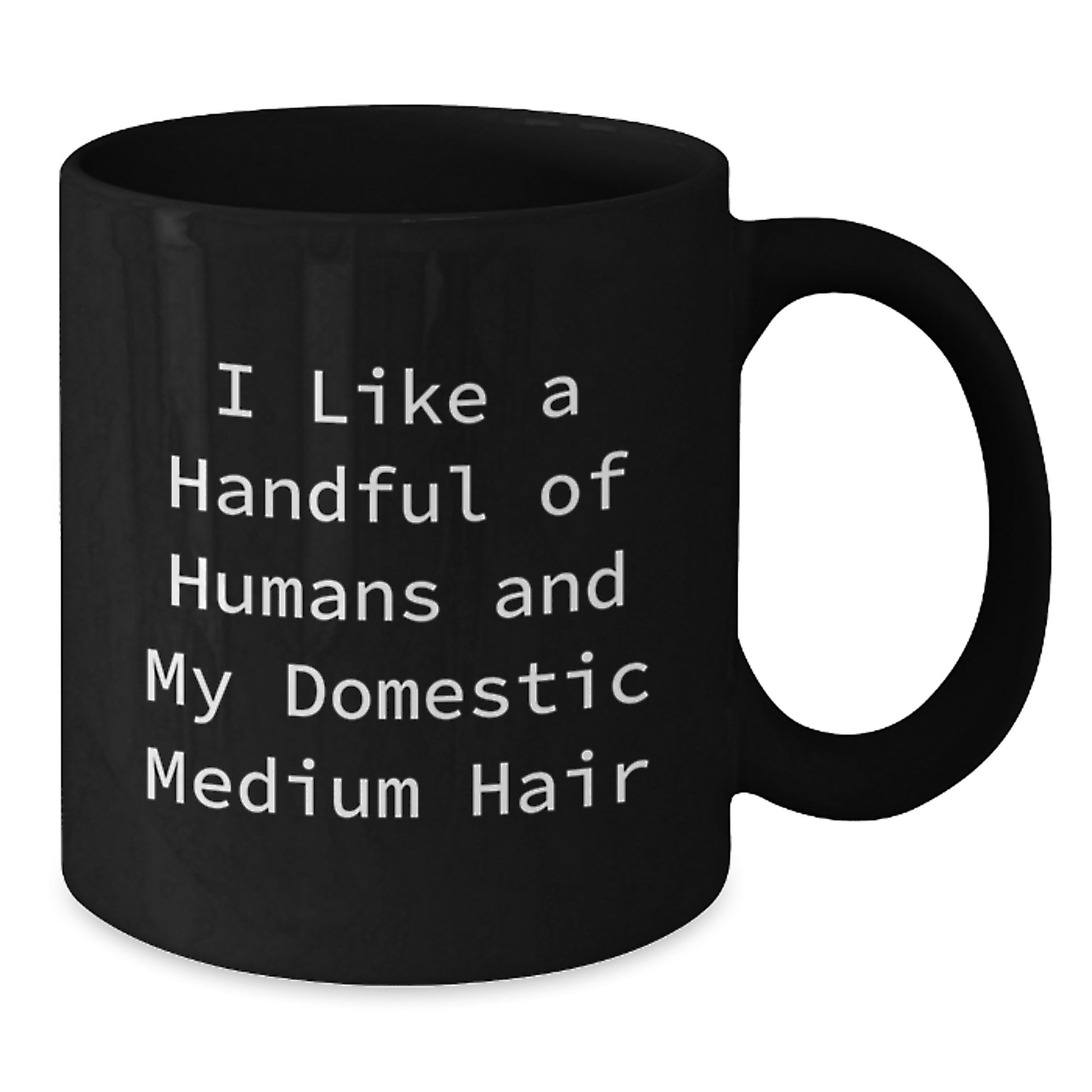 Funny Domestic Medium Hair Cat Gifts from Men, Women, Friends to Family, Black Coffee Mug for Christmas Unique Presents - Additional