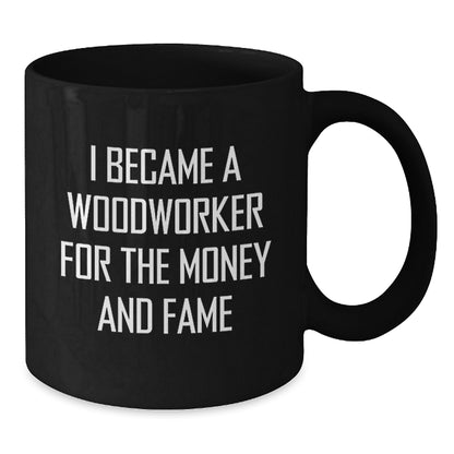 Funny Woodworker Gifts for Men, Black Coffee Mug, Christmas Unique Presents from Friends to Family - Additional