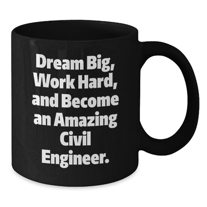 Motivational Civil Engineer Gifts for Men, Funny Black Coffee Mug, Christmas Unique Presents for Friends - Additional