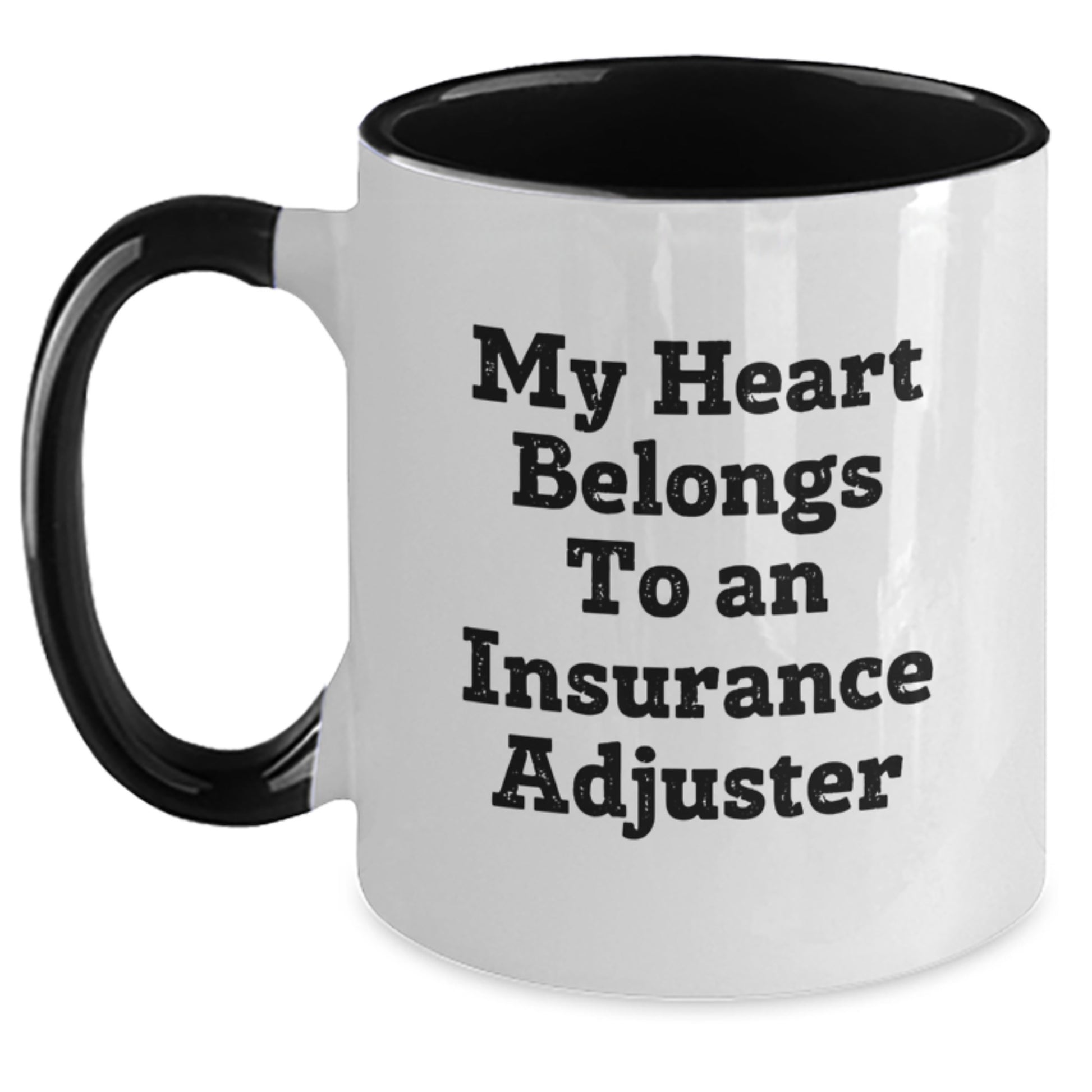 Funny Gifts from Coworkers, Friends, or Family, My Heart Belongs To An Insurance Adjuster Unique Christmas Unique Gift for Insurance Adjuster Coffee Lovers, Christmas Unique Gifts for Men or Women - Main