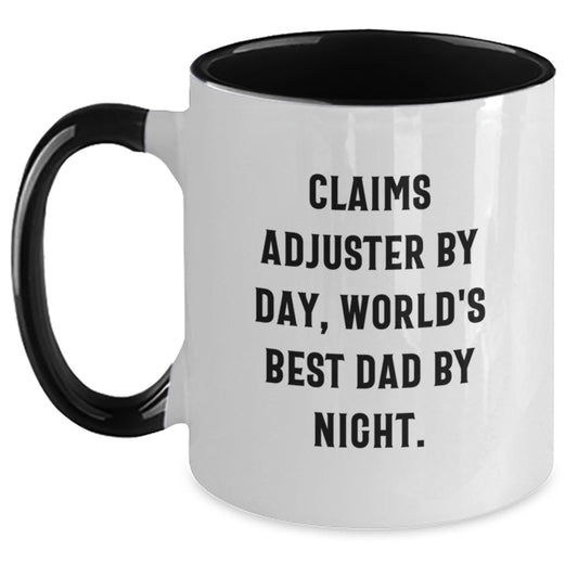 Claims Adjuster Humor Mug, Funny Gift for Graduation, Two Tone Coffee Mug for Men, Gifts from Dad, Gifts for Claims Adjuster - Main