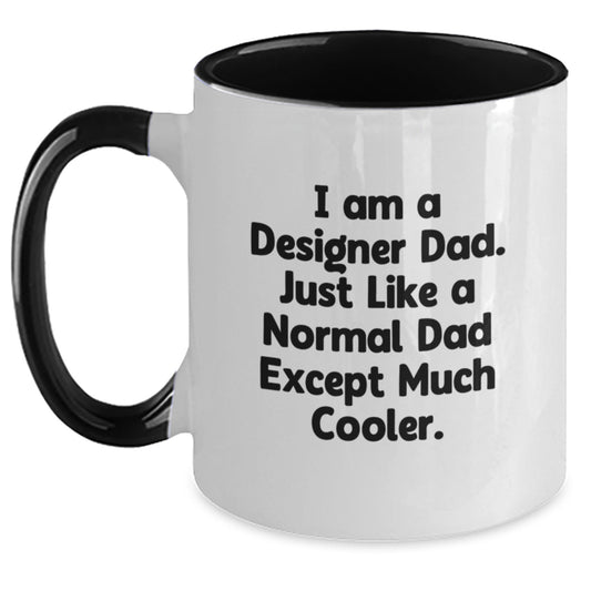 Funny Designer Dad Gifts - Unique Two Tone Coffee Mugs for Men, Women, Family, Friends - Main