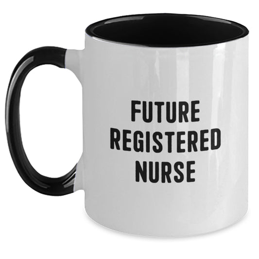 Funny Future Registered Nurse Quotes Gifts from Family for Christmas Unique Registered Nurse Two Tone Coffee Mugs - Main