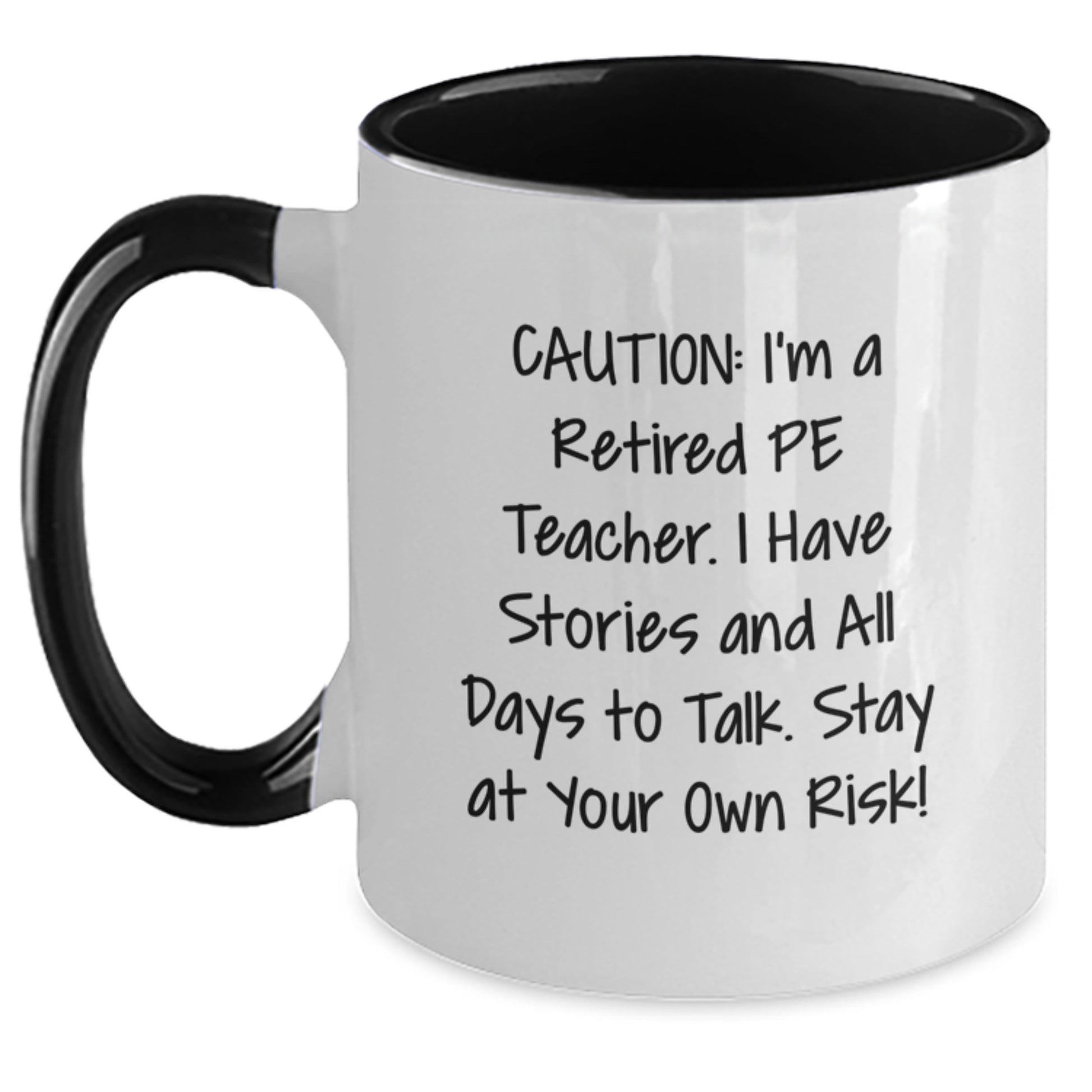 Funny PE Teacher Gifts from Friends Christmas Unique Presents for PE Teacher Two Tone Coffee Mug - Main