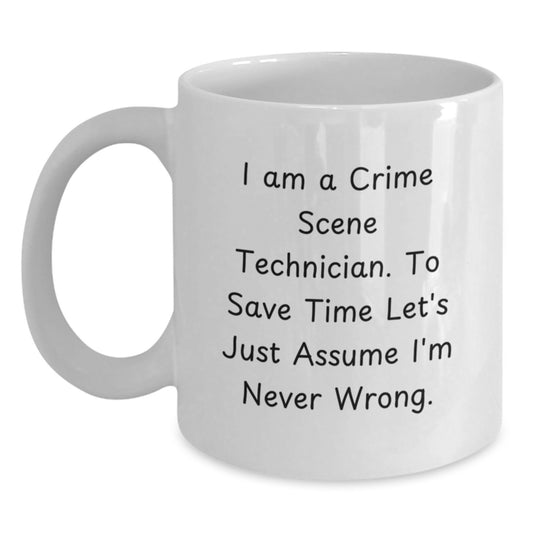 Funny Crime Scene Technician White Coffee Mugs Gifts for Men Women Friends Coworkers Family - Main