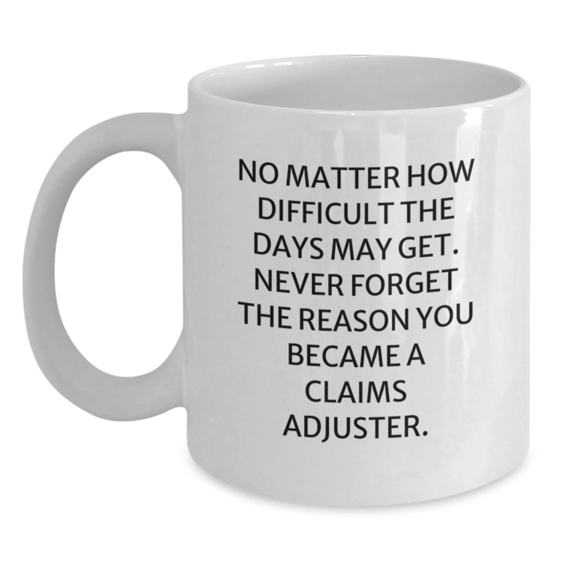 Funny Claims Adjuster Gifts for Him, White Coffee Mug for Christmas, Inspirational Quote to Keep Him Going - Main