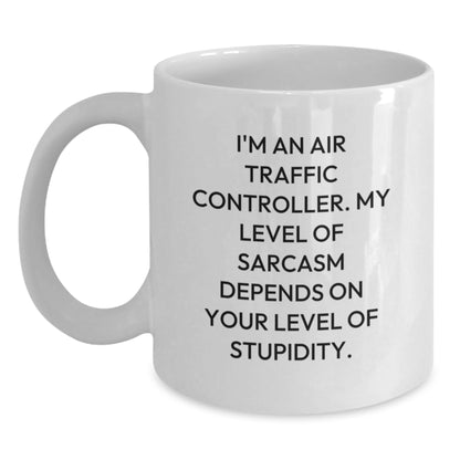 Funny Air Traffic Controller Gifts for Him, White Coffee Mug, Air Traffic Controller Sarcasm Humor, Christmas Unique Gifts from Men to Friends, Family, Coworkers - Main