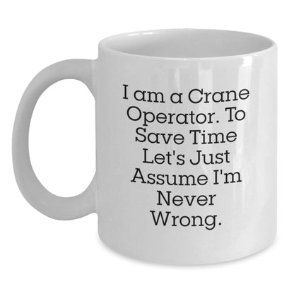 Funny Crane Operator Gifts for Men White Coffee Mugs Christmas Unique Ideas from Friends and Family, - Main
