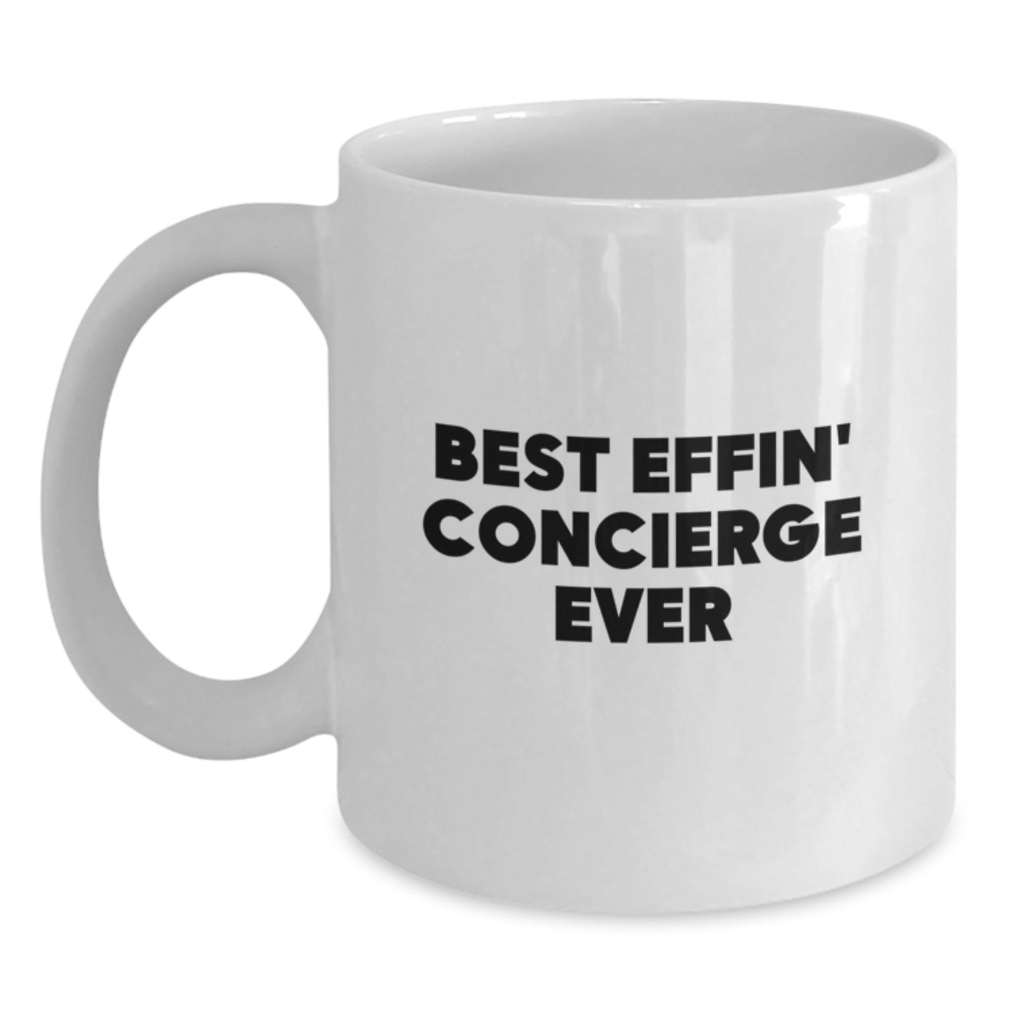 Gifts from Friends, Best Effin' Concierge Ever, Funny White Coffee Mug for Concierge Christmas Unique Gifts - Main
