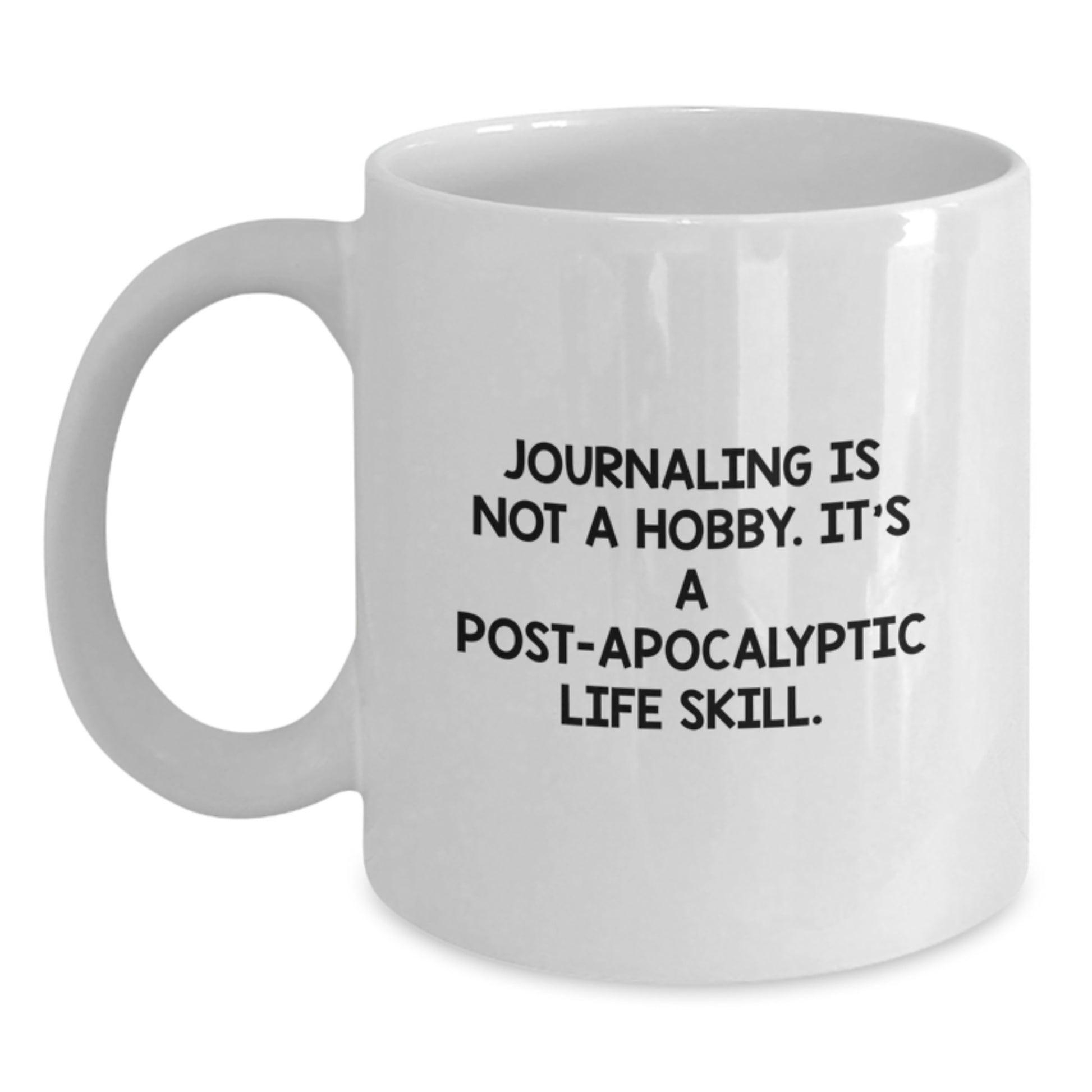 Funny Journaling Gifts for Friends, Unique White Coffee Mugs for Journaling Enthusiasts, Gifts from Family for Women, Men, Coworkers at Christmas - Main