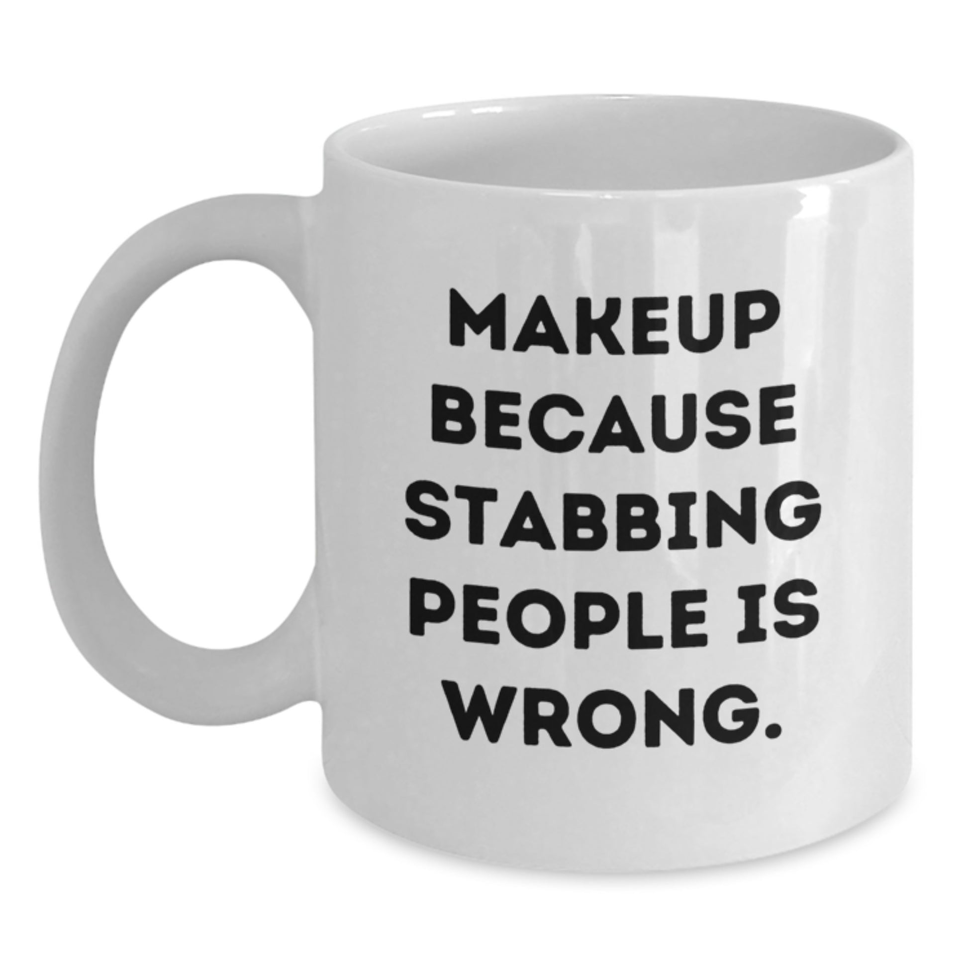 Funny Makeup Gifts for Makeup Lovers, Unique White Coffee Mugs from Friends for Christmas Morning - Main