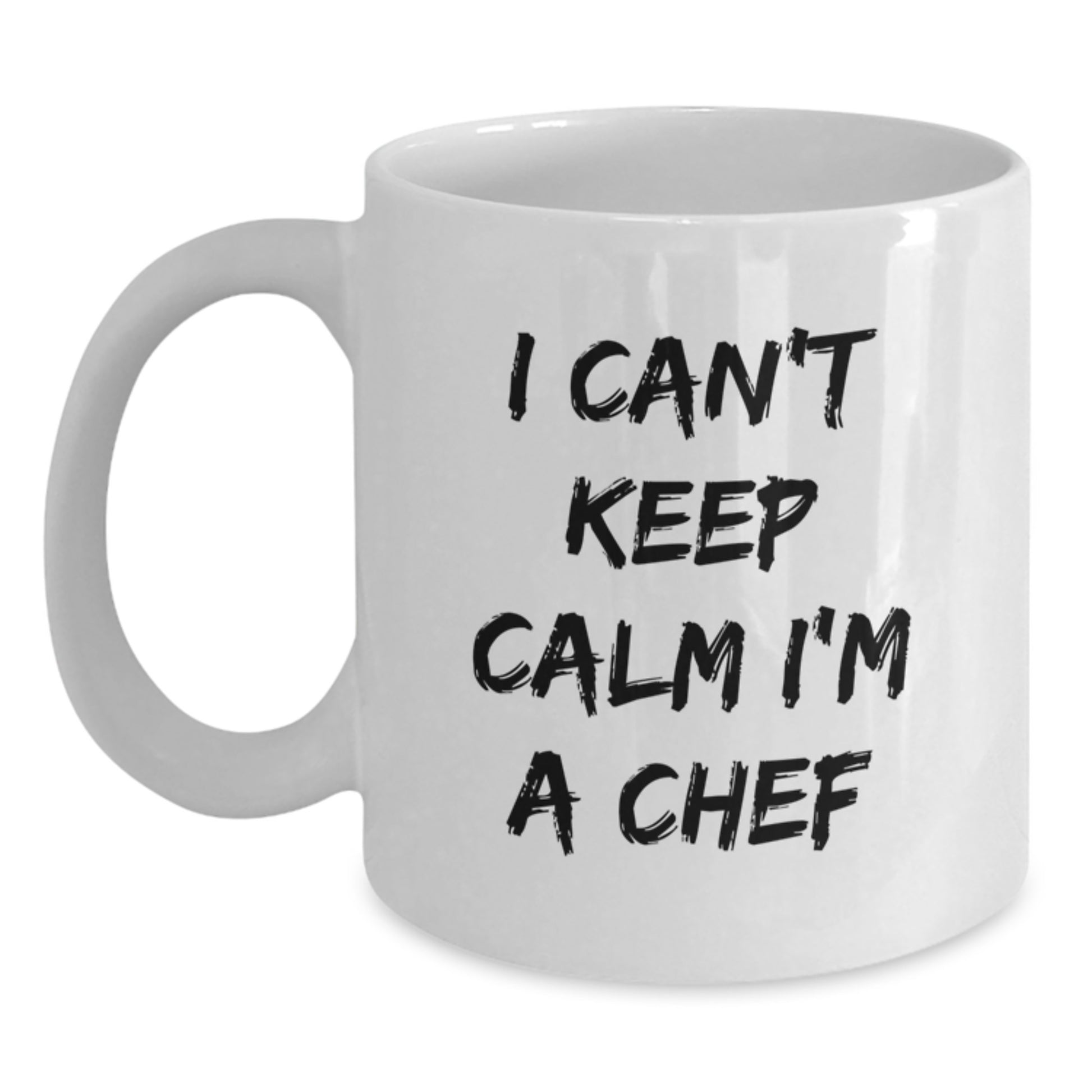 Funny Chef Gifts from Friends - I Can't Keep Calm White Coffee Mugs for Men, Unique Christmas Unique Gifts for Him - Main