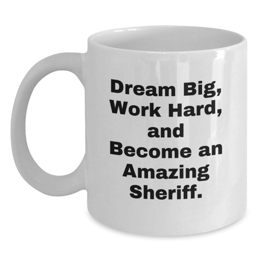 Funny Sheriff Gifts from Men to Friends and Family, White Coffee Mug for Christmas Unique Presents - Main