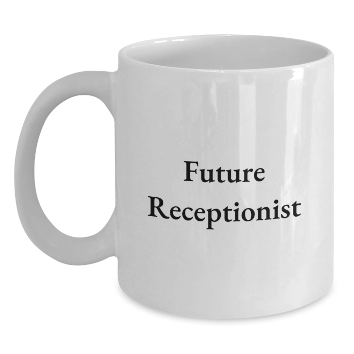 Funny Future Receptionist Gifts, White Coffee Mug for Christmas, Perfect for Coworkers and Friends - Main