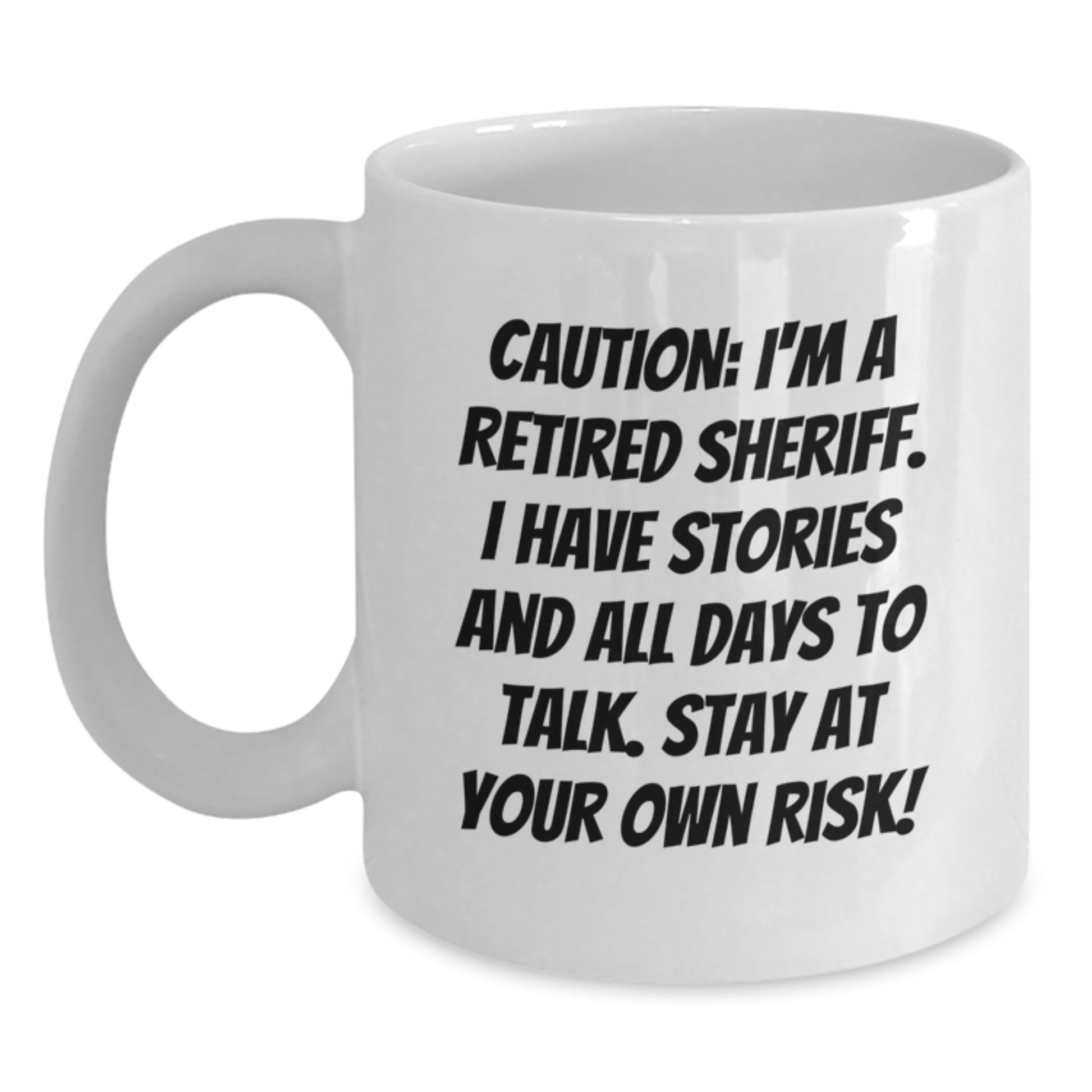 Funny Sheriff Gifts from Friends for Men, Unique White Coffee Mug, Christmas Unique Gifts - Main