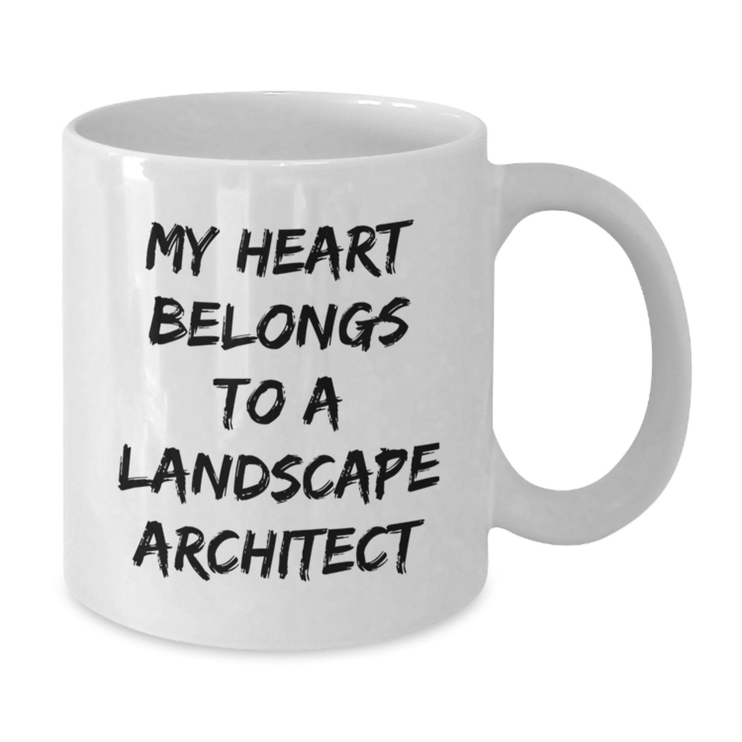 Funny Landscape Architect Gifts from Friends, My Heart Belongs To A Landscape Architect White Coffee Mug, Perfect Christmas Unique Gifts for Landscape Architect Men - Additional