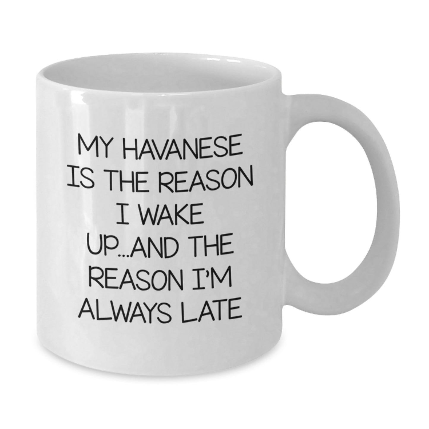 Funny Havanese Dog Lovers Gifts from Men to Family - My Havanese Is The Reason I'm Always Late White Coffee Mug - Additional